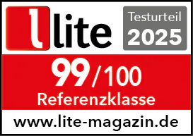 Lite-Magazin Testurteil 2025: 99/100 Punkte, Referenzklasse